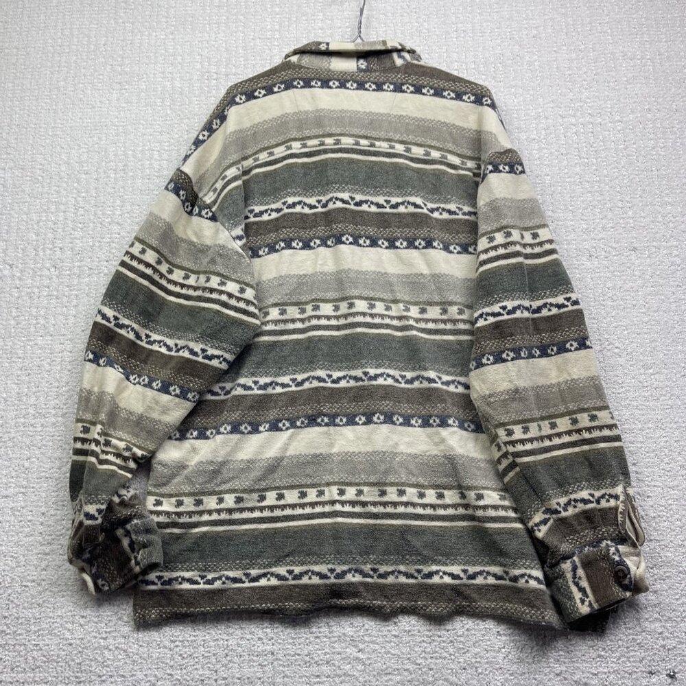 VTG Private member Heavy Button-Down Over Shirt L Aztec Southwest Pattern Retro - Picture 12 of 16